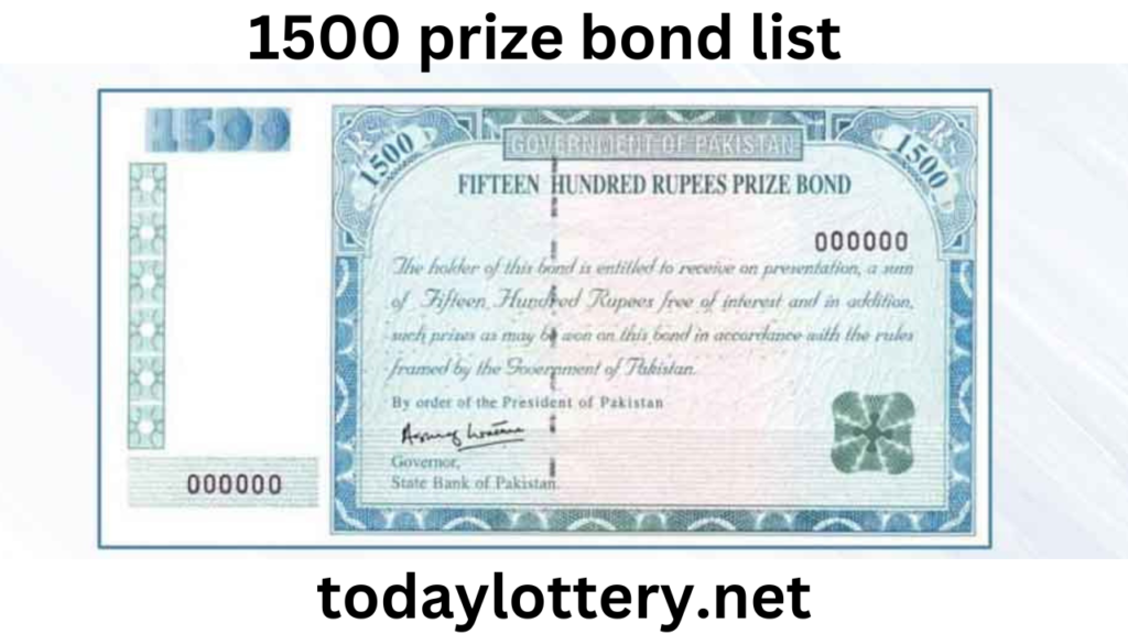 1500 prize bond list