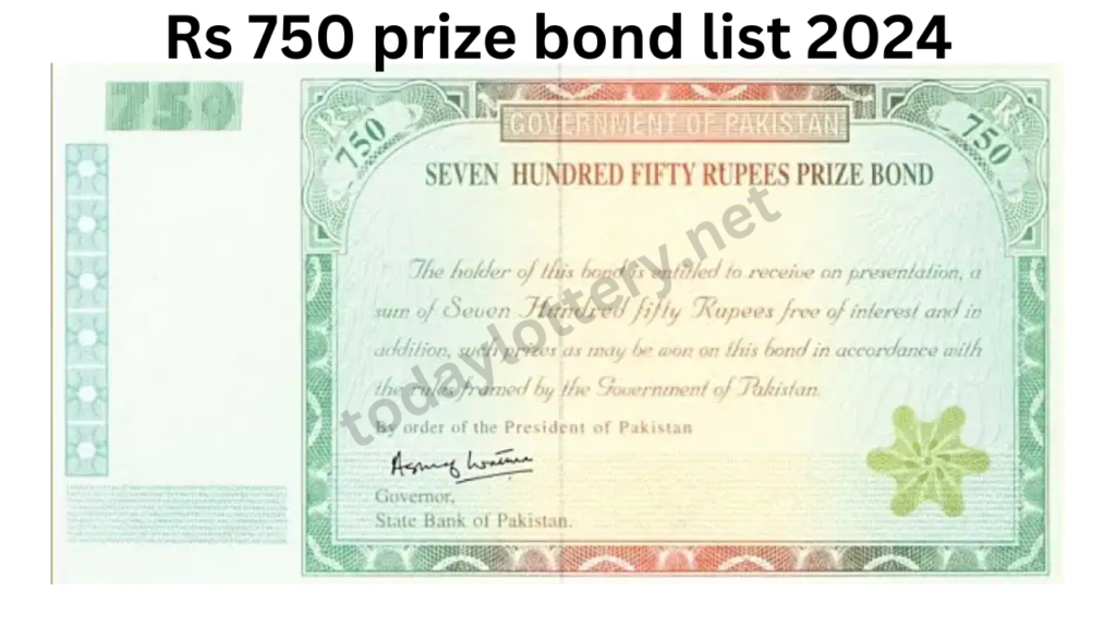 Rs 750 prize bond list 2024 schedule