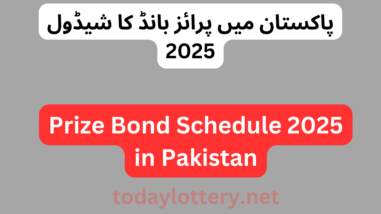 Prize Bond Schedule 2025 in Pakistan